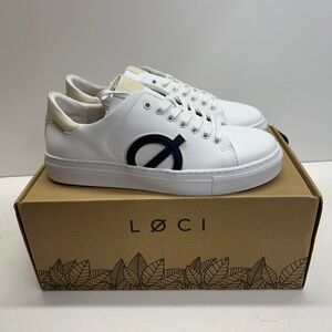 LØCI White Sneakers with Navy Accent size 8/39